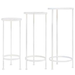 Plant stand antique white metal medium stackable plant stand
