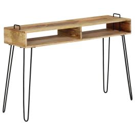 Console table natural wood solid mango wood 45.3 x 13.8 x 29.9 in