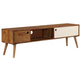 Tv cabinet brown and white solid sheesham wood medium tv cabinet