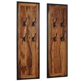 Coat rack sheesham wood with natural grain patterns