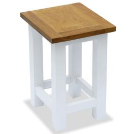 End table white and brown solid oak wood small durable