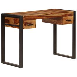 Desk brown solid sheesham wood, powder-coated steel medium desk
