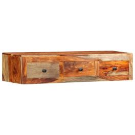 Wall console table brown solid sheesham wood compact