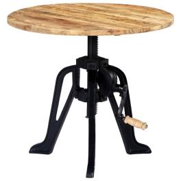Side table brown, black solid mango wood, cast iron