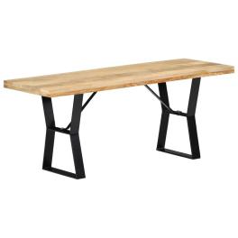 Bench brown and black solid mango wood and powder-coated iron