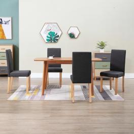 Dining chair set of 4 dark gray fabric standard ergonomic