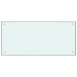 Kitchen backsplash white 35.4"x15.7" tempered glass