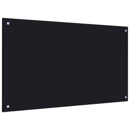 Kitchen backsplash black 39.4"x23.6" tempered glass