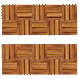 Decking tiles vertical pattern 11.8"x11.8" acacia set of 20