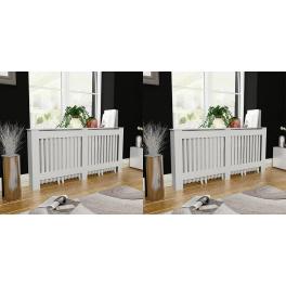Radiator covers 2 pcs white mdf 67.7"
