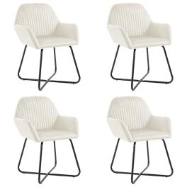 Dining chair set of 4 cream velvet standard ergonomic
