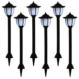 Solar lamp set of 6 black polypropylene standard solar