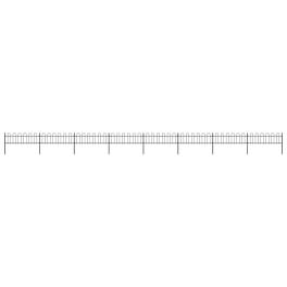 Garden fence with hoop top steel 44.6' black