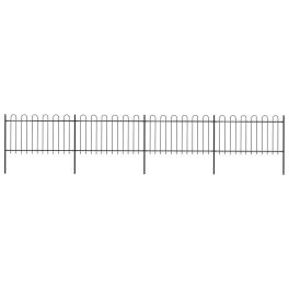 Garden fence with hoop top steel 22.3' black