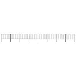 Garden fence with hoop top steel 44.6' black