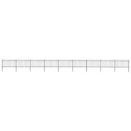 Garden fence with hoop top steel 50.2' black