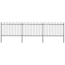 Garden fence with hoop top steel 16.7' black