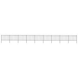 Garden fence with hoop top steel 50.2' black