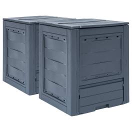 Garden composter grey plastic 137.1 gal uv-resistant materials