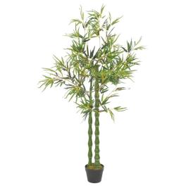 Artificial plant green and brown plastic and polyester tall