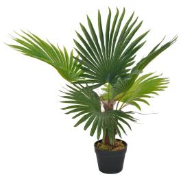 Artificial plant green and brown plastic and wood medium
