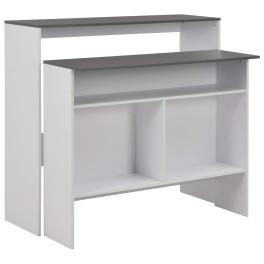 Bar table white with grey tabletop engineered wood bar height