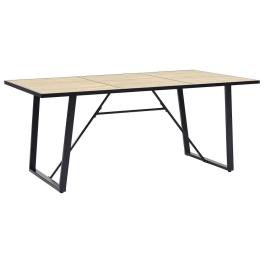 Dining table oak tabletop and black frame