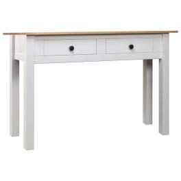 Console table white and natural wood solid pine wood one size