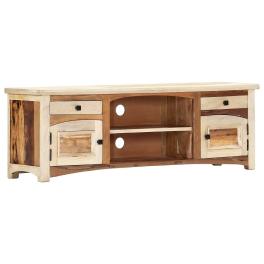 Tv cabinet multicolor solid reclaimed wood, mango wood, mdf medium