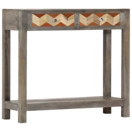 Console table grey solid mango wood 33.9 x 11.8 x 29.9 in