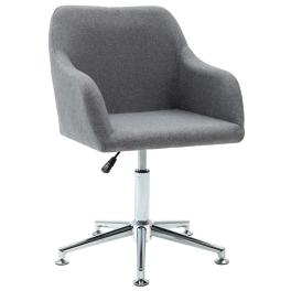 Dining chair light grey polyester, plywood, steel adjustable