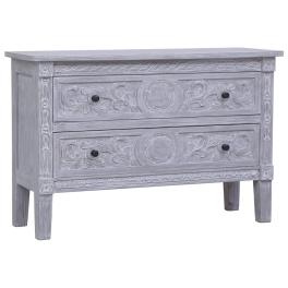 Sideboard grey wash finish solid mahogany wood