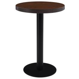 Bistro table dark brown and black mdf top, steel legs medium