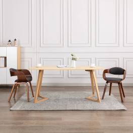 Dining chair set of 2 gray