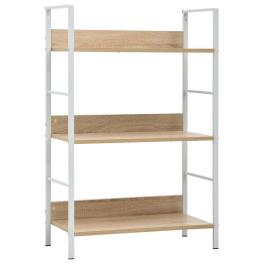 Shelf cabinet oak and white engineered wood medium storage