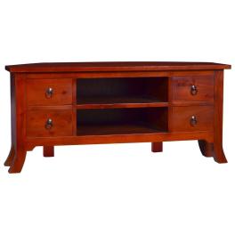Tv cabinet classical brown solid mahogany wood