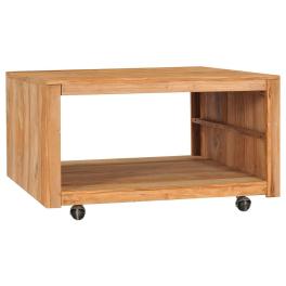 Table natural teak solid teak wood medium portable coffee table
