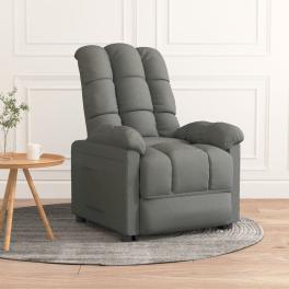 Recliner chair dark gray fabric (100% polyester), plywood, iron