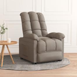 Recliner taupe polyester, plywood, iron, sponge, pp cotton standard