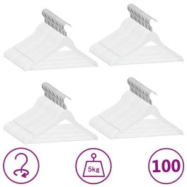 Hanger set of 100 white hardwood, metal extra slim coat hanger