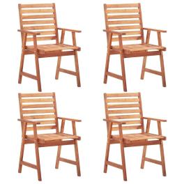 Outdoor chair set of 4 natural wood acacia wood