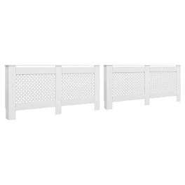Radiator covers 2 pcs white 67.7"x7.5"x32.1" mdf
