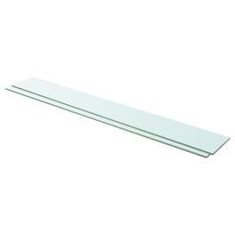 Glass panel set of 2 clear tempered glass 43.3 x 5.9 in