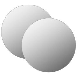 Wall mirror set of 2 transparent glass 27.6 in diameter
