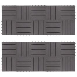 Decking tiles 20 pcs gray wash 11.8"x11.8" solid acacia wood