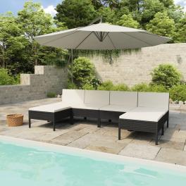 Garden furniture set black, cream white