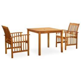 Garden dining set wooden solid acacia wood seats 2