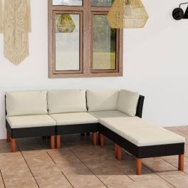 Garden lounge set black, cream white