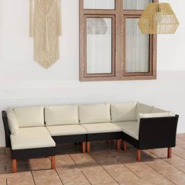 Garden lounge set black, cream white
