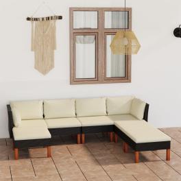 Garden lounge set black, cream white